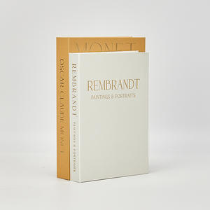 Dos juegos de caja de libros de bronceado de lino, decoración de almacenamiento de absorción magnética, accesorios para el hogar, adornos artesanales de papel - Product Image 1