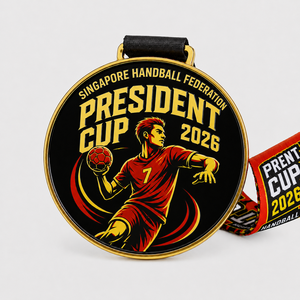 Medalla de Campeonato de Balonmano Personalizada de Metal para Deportes de Fábrica, Tiro, Boxeo, Canotaje, Surf, Skateboarding y Fiestas - Product Image 1