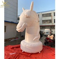 Tête de cheval gonflable blanche pour décoration événementielle, modèles de chevaux personnalisés pour l'ensemble d'échecs météo pour l'extérieur