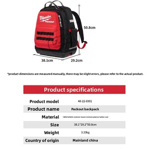 <span class=keywords><strong>Sac</strong></span> à dos pour <span class=keywords><strong>outils</strong></span> PACKOUT 48-22-8301, <span class=keywords><strong>sac</strong></span> de rangement modulaire à 48 poches avec poche à coque rigide - Product Image 5