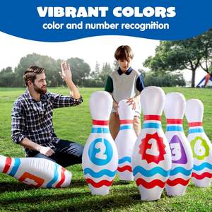 Ensemble de bowling gonflable géant en PVC pour enfants et adultes, jeux de fête de Noël et d'anniversaire, jouets éducatifs pour développer les capacités motrices des enfants - Product Image 1