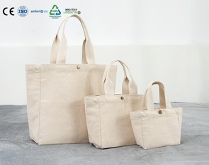 Multi Size Snap Button Cotton Canvas Portable Carry Tote <b>Bag</b> for Office Daily Commute <b>Work</b> Use - Product Image 1