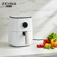 Four électrique double 4L, friteuse à poulet, faible teneur en matières grasses, multifonctionnel, surface de cuisson antiadhésive, protection contre la surchauffe, numérique