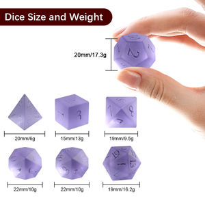 Set Dadu DND 7 Buah Premium K9 Kristal Batu Permata Berlapis Embun Ungu Kaca Polihedral Buatan Tangan Dapat Disesuaikan - Product Image 2