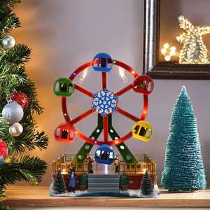 Grande roue <span class=keywords><strong>de</strong></span> carnaval avec lumières LED et gondoles mobiles Article décoratif <span class=keywords><strong>de</strong></span> Noël en plastique - Product Image 1