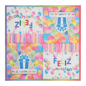 Hanlin Printed Paper Napkins 33x33cm Colorful Balloons Birthday Party Decorations Disposable Serviettes - Product Image 5