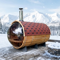 Sauna finlandais traditionnel en bois massif pour 4 personnes, avec vapeur sèche et panneau de commande, pour spa à domicile