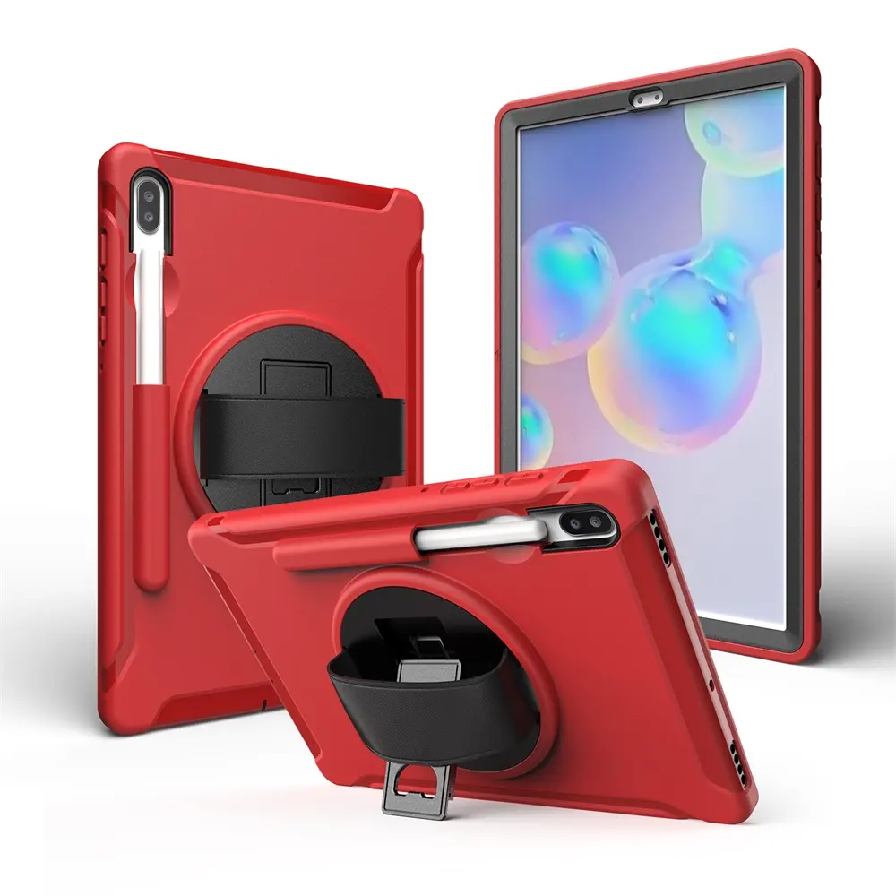 Hot Selling Slanke Robuuste Sublimatie Tpu Case Voor Samsung Galaxy Tab S6 10.5 Roterende Polsband Full Body Cover