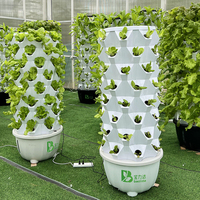 Tour hydroponique commerciale verticale de 65L à 12 niveaux et 96 trous, système de culture écologique pour serre