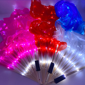 Ventagli in Seta <span class=keywords><strong>LED</strong></span> Lunghi, Ventaglio per Danza del Ventre, Ventaglio Luminoso <span class=keywords><strong>LED</strong></span> per Donne e Ragazze, Accessori per Feste in Discoteca, Carnevale e Spettacoli - Product Image 4