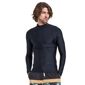 Maniche corte personalizzate sport acquatici Surf nuoto camicie da Surf nere <span class=keywords><strong>Rash</strong></span> Guards - Product Image 4