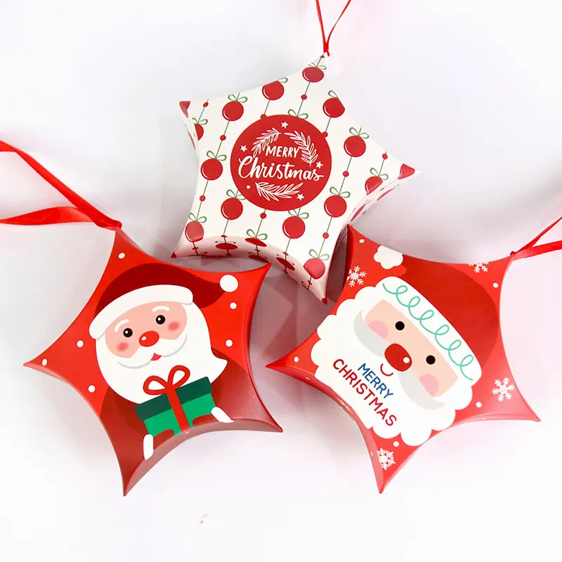 Boîte d'emballage de Noël, décoration de boîte en papier étoile de sapin de Noël peut être utilisée pour placer des bonbons