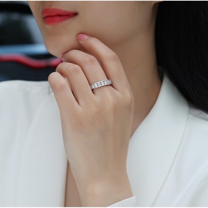 แหวนเงินแท้ S925 ประดับเพชรทรงช่อง ฝังทองคำขาว สำหรับผู้หญิง สวมใส่ได้ทุกวัน เหมาะสำหรับนิ้วชี้ - Product Image 2