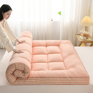 Cubrecolchón Grueso y Cálido con Diseño a Cuadros, Personalizable, Individual, para Dormitorio Estudiantil, Plegable - Product Image 6