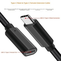 Cable de Extensión USB 3.1 Tipo-C Macho a Hembra, Multifuncional, para Teléfono Móvil, de Fábrica, OEM