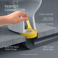 Joint d'étanchéité haute élasticité BHM Pro Nano pour toilettes, anti-fuite, anti-odeur, anti-insectes, durée de vie 10 ans pour le Brésil/le Pérou