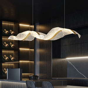 Lustres Led en forme de vague <span class=keywords><strong>Suspension</strong></span> Lustre de luxe Lustres et suspensions modernes Métal Cristal Acrylique <span class=keywords><strong>Doré</strong></span> 90 - Product Image 4