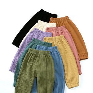 <span class=keywords><strong>Pantalon</strong></span> en <span class=keywords><strong>lin</strong></span> de coton pour enfants printemps été <span class=keywords><strong>pantalon</strong></span> mince enfants filles Bloomer Streetwear mode vêtements pantalons longs - Product Image 1