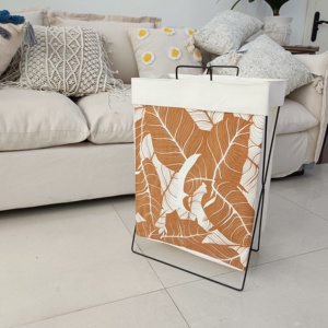 Cesto Portabiancheria Pieghevole Portatile Impermeabile in Juta/Cotone con Struttura in Metallo, Capacità 10L, per Vestiti <span class=keywords><strong>Sporchi</strong></span> - Offerta Speciale - Product Image 5