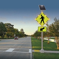 Panneau de signalisation routière carré bidirectionnel, panneau d'avertissement de circulation clignotant à LED, panneau d'arrêt de circulation alimenté par énergie solaire, panneaux de sécurité routière pour passage piétonnier éclairés
