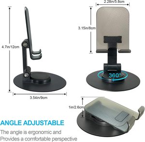 Accessoires pour téléphone, moniteur 7" - 15.6", plus d'angles, pliable à 360° °   Support de téléphone portable antidérapant en silicone pliable - Product Image 5