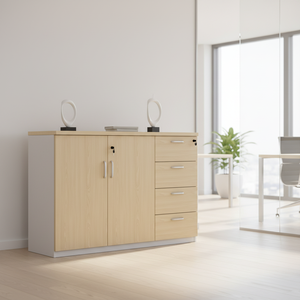 <span class=keywords><strong>Meuble</strong></span> <span class=keywords><strong>de</strong></span> rangement <span class=keywords><strong>de</strong></span> bureau moderne modulaire grande capacité, unité <span class=keywords><strong>de</strong></span> classement à quatre niveaux, étagères en bois, idéal pour l'école, la maison, l'hôtel - Product Image 4