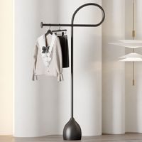 Porte-vêtements moderne en métal sur pied, idéal pour une utilisation comme porte-manteau dans la chambre ou à l'entrée de la maison.