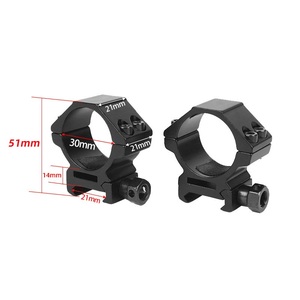 Paire de supports de 30 mm à profil haut, base en alliage d'aluminium de 21 mm, hauteur centrale de 51 mm, avec double vis, accessoires - Product Image 1
