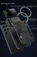 Coque de protection magnétique avec béquille pour appareil photo Samsung Galaxy S25 Ultra, S24 Ultra, S24 Plus, S23 FE, S22