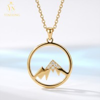 Collier unisexe en argent sterling S925, motif cercle montagne, accessoires de plein air durables, bijoux de mode pour la randonnée et les voyages, vente en gros