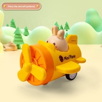 Jouet à friction inertiel en forme d'animal de dessin animé, avion à hélice mignon, lapin, ours, quatre couleurs au choix, jouet en plastique pour enfants