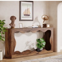 Console d'entrée moderne haut de gamme en bois massif, hauteur réglable, plateau luxueux et écologique