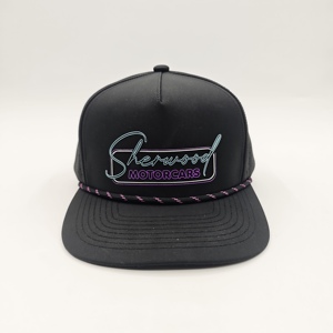 Casquette de golf 5 panneaux en gros, personnalisable avec logo en silicone, style vintage avec cordon, faible MOQ, OEM, visière plate rétro, équipement de performance athlétique - Product Image 4