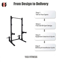 Support de barre d'haltères ouvert et durable avec supports de repose réglables, manchons de rangement et stabilisateur transversal, unisexe, pour salle de sport commerciale, rack de squat