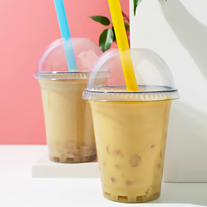 Custom 12 16 24 32Oz Boba Disposable Iced Coffee Juice <b>Bubble</b> milkTea Dessert Beverage Party Plastic <b>Drink</b> Cups With Lids - Product Image 5