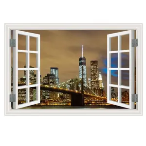 Scenery and City View outside the window Art Abstract Framed Decoration Painting