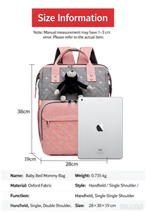 Sac à dos à couches portable avec port USB et station de change pour bébé, sac de voyage grande capacité pour maman et bébé, organiseur de couches pliable - Product Image 3