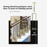 Rampe d'escalier Homedeco, balustrade au design moderne et minimaliste, poteaux en aluminium doré, garde-corps intérieur haut de gamme pour villas et balcons