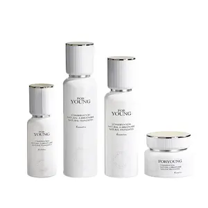 Nouveau design de luxe 50g 30ml /100ml/120ml bouteille en verre de cylindre de couleur personnalisée emballage de soins de la peau pour pot cosmétique pour crème