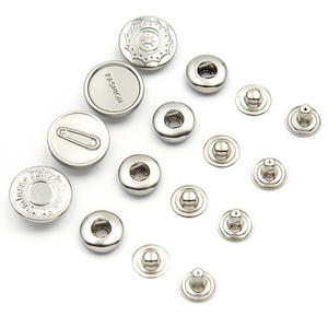 Boutons-pression décoratifs ronds en métal sans nickel avec logo personnalisé en relief pour accessoires vestimentaires - Product Image 2