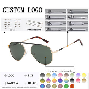 <b>Pilot</b> Sunglasses Full Rim Polarized Black Lenses UV400 Protection Unisex Adult Outdoor Use - Product Image 2