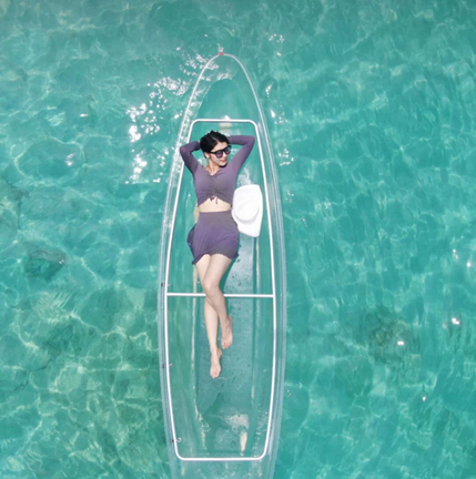 Прозрачный тандемный каяк, 11 футов, из поликарбоната, на 2 человека, каяки для развлечений