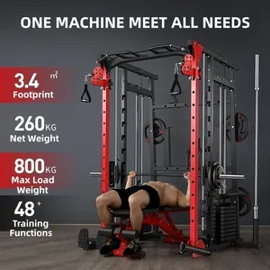 Commercial Smith Machine Fitness Workout Squat Rack Home Gym Bench Press Multi-functional Bird Chest Fly Power Cage