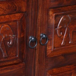 Mueble Bar de Madera Sheesham de Lujo con Acabado Roble Miel, Estante para Vinos de Madera Maciza, Unidad de Almacenamiento para Bar en Casa, Restaurante, Cafetería, Interiores de Hotel - Product Image 5