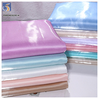 Kain Satin Poliester 100% Berkualitas Tinggi 150gsm, Kain Satin Cair Hitam Mengkilap