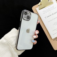 Accessoires de coque de téléphone les plus vendus par galvanoplastie transparente compatibles avec la couverture arrière de l'iPhone 12 13 14 15 16 17 Pro Max