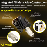 Kit Hotend 0.2/0.4/0.6/0.8mm pour Snapmaker U1, entièrement assemblé, prêt à l'emploi, avec bloc céramique, pour tête d'impression d'imprimante 3D Snapmaker U1