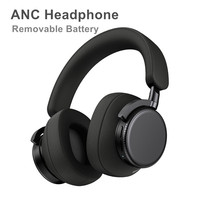 Nouveau casque avec annulation de bruit ANC, batterie amovible, casque sans fil supra-auriculaire, pliable, coussin ultra-doux