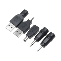 Adaptateur universel portable de prise d'alimentation CC vers USB B femelle, 5 mm de diamètre extérieur, 2,1 mm de diamètre intérieur, 5 V/CC 1,5 A, corps en laiton nickelé, revêtement en PVC