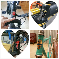 Autocollants personnalisés en alliage d'aluminium pour vélo, étiquettes de cadre VTT, emblèmes de cyclisme, badges de tige de vélo